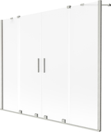 Mexen Velar Duo paroi de baignoire à double vantail coulissant 200 x 150 cm, givré, nickel brossé - 896-200-000-32-97