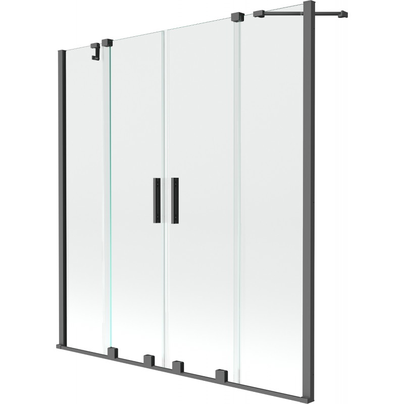 Mexen Velar Duo paroi de douche 2 volets coulissants 150 x 150 cm, transparent, métal canon - 896-150-000-02-95