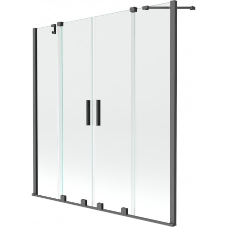 Mexen Velar Duo paroi de douche 2 volets coulissants 150 x 150 cm, transparent, métal canon - 896-150-000-02-95