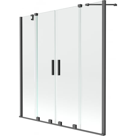 Mexen Velar Duo paroi de baignoire 2 volets coulissants 160 x 150 cm, transparent, métal canon - 896-160-000-02-95