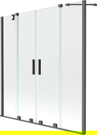 Paroi de baignoire coulissante 2 panneaux Mexen Velar Duo 160 x 150 cm, transparent, gun metal - 896-160-000-02-95