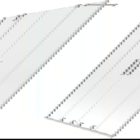 Mexen Velar Duo paroi de baignoire 2 volets coulissants 160 x 150 cm, transparent, nickel brossé - 896-160-000-02-97