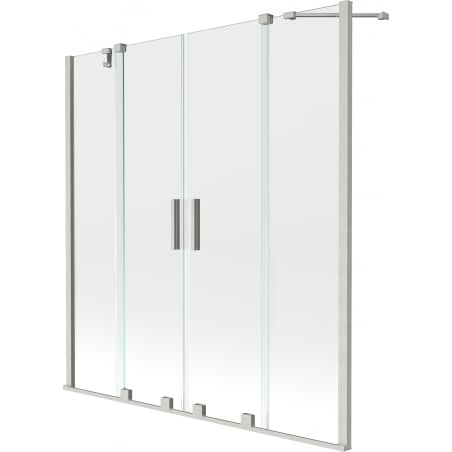 Mexen Velar Paroi de douche duo 2 volets coulissants 160 x 150 cm, transparent, nickel brossé - 896-160-000-02-97