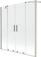 Mexen Velar Duo paroi de baignoire 2 volets coulissants 160 x 150 cm, transparent, nickel brossé - 896-160-000-02-97