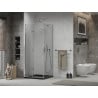 Mexen Lima cabine de douche pliante 80 x 80 cm, transparent, chrome + receveur Flat, noir - 856-080-080-01-00-4070