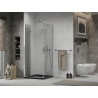 Mexen Lima cabine de douche pliante 80 x 80 cm, transparent, chrome + receveur Plat, noir - 856-080-080-01-00-4070