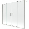 Mexen Velar Duo paravent de baignoire 2 volets coulissants 200 x 150 cm, transparent, nickel brossé - 896-200-000-02-97