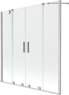 Mexen Velar Duo paroi de baignoire à 2 volets coulissants 140 x 150 cm, transparent, nickel brossé - 896-140-000-02-97