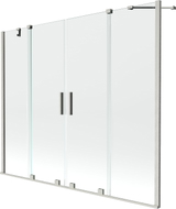 Mexen Velar Duo paravent de baignoire coulissant à 2 panneaux 170 x 150 cm, transparent, nickel brossé - 896-170-000-02-97