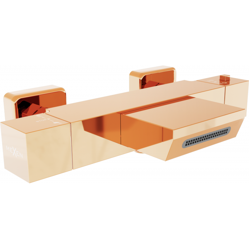 Batterie de baignoire thermosta Cube Mexen, or rose - 77360-60