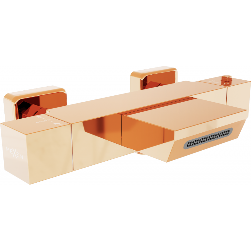 Mexen Cube robinet de baignoire thermostatique, or rose - 77360-60
