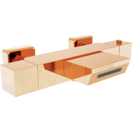 Batterie de baignoire thermosta Cube Mexen, or rose - 77360-60