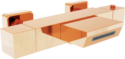 Mexen Cube mitigeur thermostatique de baignoire, or rose - 77360-60