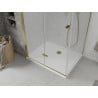 Mexen Lima cabine de douche pliante 90 x 80 cm, transparent, or + receveur Flat - 856-090-080-50-00-4010