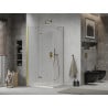 Mexen Lima cabine de douche pliante 90 x 80 cm, transparent, or + receveur Flat - 856-090-080-50-00-4010