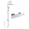 Mexen Cube Tord ensemble de douche apparent avec pommeau de douche et robinet de douche thermostatique, chrome - 77200200-00