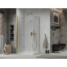 Mexen Lima cabine de douche pliante 100 x 70 cm, transparente, or + receveur plat - 856-100-070-50-00-4010