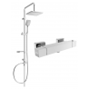 Mexen Cube Sven ensemble de douche en saillie avec pommeau de douche et mitigeur thermostatique, chromé - 77200262-00