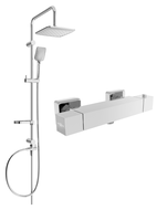 Mexen Sven ensemble de douche en saillie avec pommeau de douche et mitigeur thermostatique Cube, chrome - 77200262-00