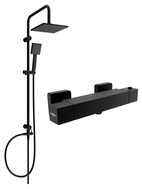 Mexen Cube Tord ensemble de douche apparent avec douche de tête et robinet thermostatique, noir - 77200200-70