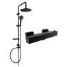 Mexen Cube Erik ensemble de douche encastré avec pomme de douche et robinetterie thermostatique, noir - 77200205-70