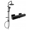 Mexen Cube Carl ensemble de douche en saillie avec pomme de douche et robinet thermostatique, noir - 77200240-70