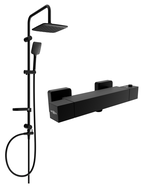 Mexen Cube Sven ensemble de douche apparent avec pomme de douche et mitigeur thermostatique, noir - 77200262-70