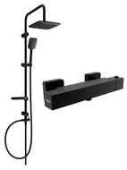 Mexen Sven ensemble de douche apparente avec pomme de douche et mitigeur thermostatique Cube, noir - 77200262-70