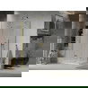 Mexen Lima cabine de douche pliante 100 x 90 cm, transparente, or + receveur Plat - 856-100-090-50-00-4010