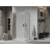 Mexen Lima cabine de douche pliante 100 x 90 cm, transparente, dorée + receveur plat - 856-100-090-50-00-4010