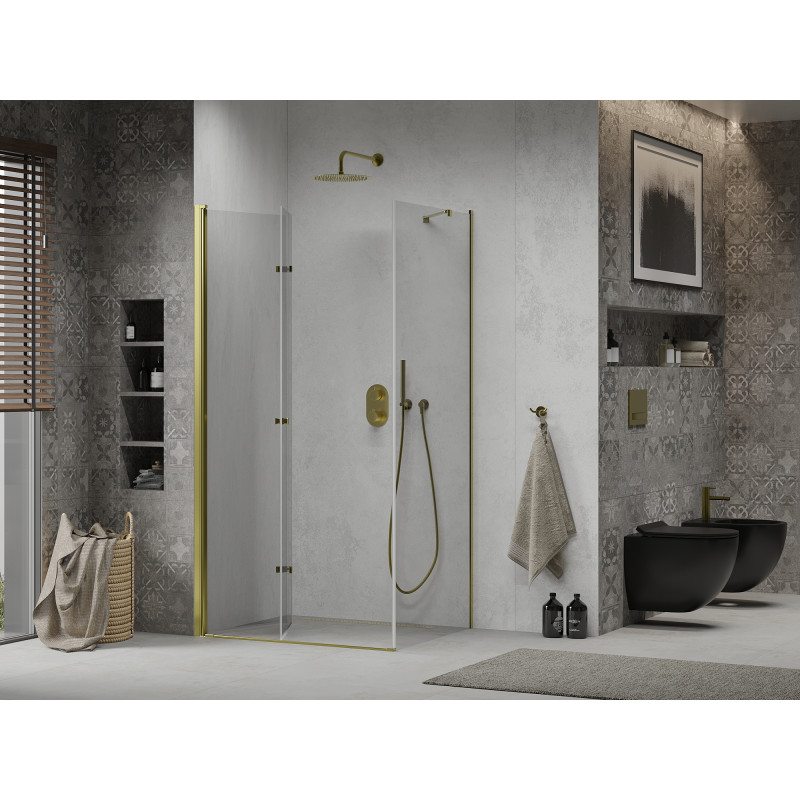 Mexen Lima cabine de douche pliante 70 x 80 cm, transparent, or - 856-070-080-50-00
