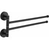 Mexen double porte-serviettes pivotant, noir - 7039242-70