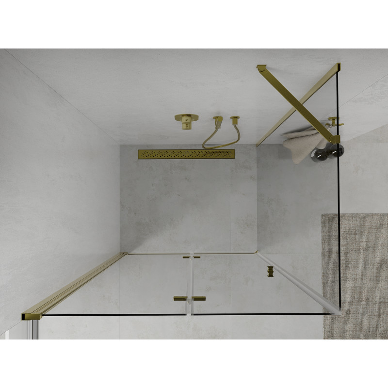 Mexen Lima cabine de douche pliable 100 x 90 cm, transparent, or - 856-100-090-50-00