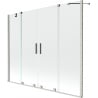 Mexen Velar Duo paroi de baignoire à 2 volets coulissants 190 x 150 cm, transparent, nickel brossé - 896-190-000-02-97