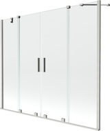 Mexen Velar Duo paroi de baignoire à 2 volets coulissants 190 x 150 cm, transparent, nickel brossé - 896-190-000-02-97