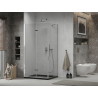 Mexen Lima cabine de douche pliable 100 x 80 cm, transparent, chrome + receveur Flat, noir - 856-100-080-01-00-4070