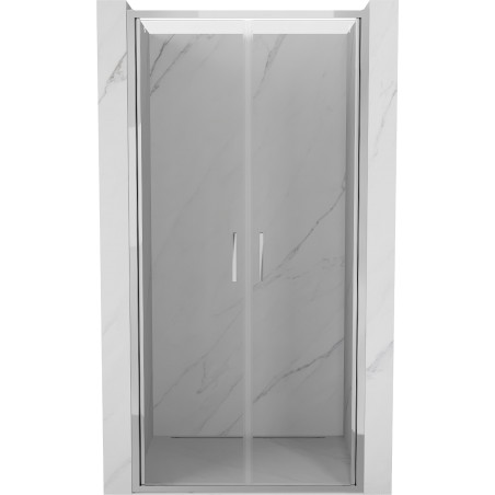 Mexen Exo-B Duo portes de douche doubles pivotantes 80 cm, transparentes, chromées - 814-080-000-01-00