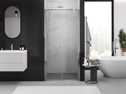 Mexen Exo-B Duo porte de douche double battante 90 cm, transparent, chrome - 814-090-000-01-00