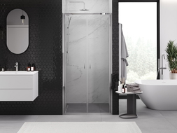 Mexen Exo porte de douche doubles pivotantes 90 cm, transparent, chrome - 814-090-000-01-00