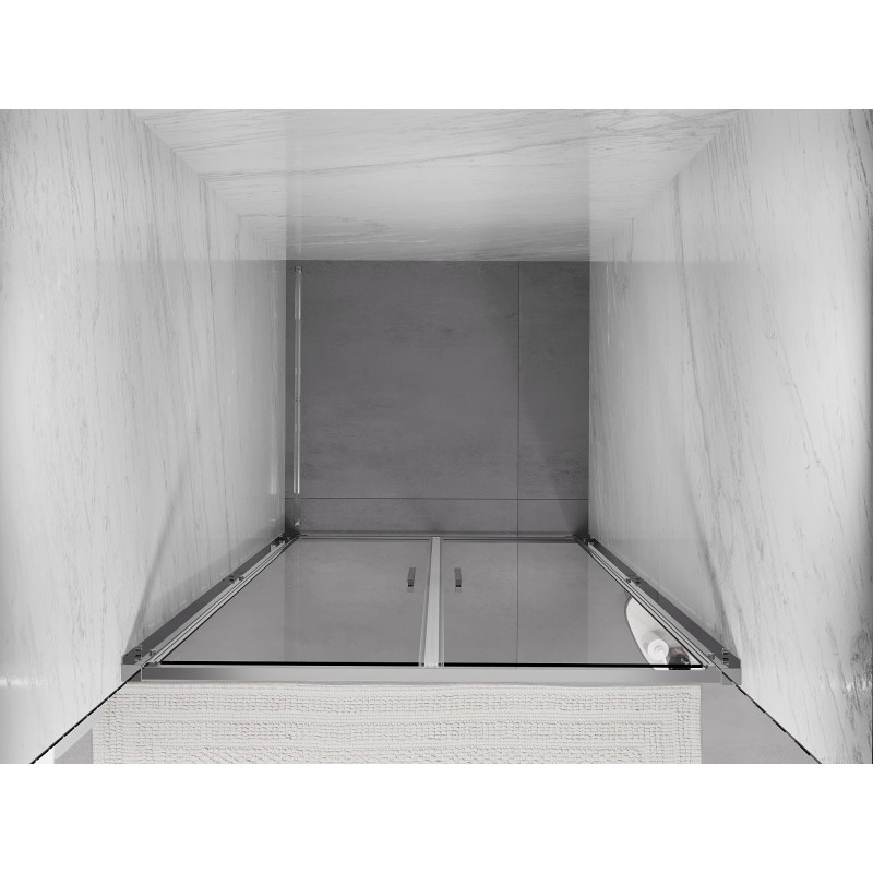 Mexen Exo-B Duo portes de douche doubles pivotantes 80 cm, transparentes, chromées - 814-080-000-01-00