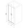 Mexen Exo-B Duo portes de douche doubles pivotantes 100 cm, transparent, chrome - 814-100-000-01-00