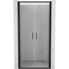 Mexen Exo-B Duo portes de douche doubles à charnières 80 cm, transparentes, noires - 814-080-000-70-00