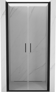 Mexen Exo-B Duo portes de douche doubles à charnières 80 cm, transparentes, noires - 814-080-000-70-00