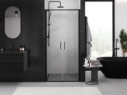 Mexen Exo porte de douche à double battant 80 cm, transparent, noir - 814-080-000-70-00