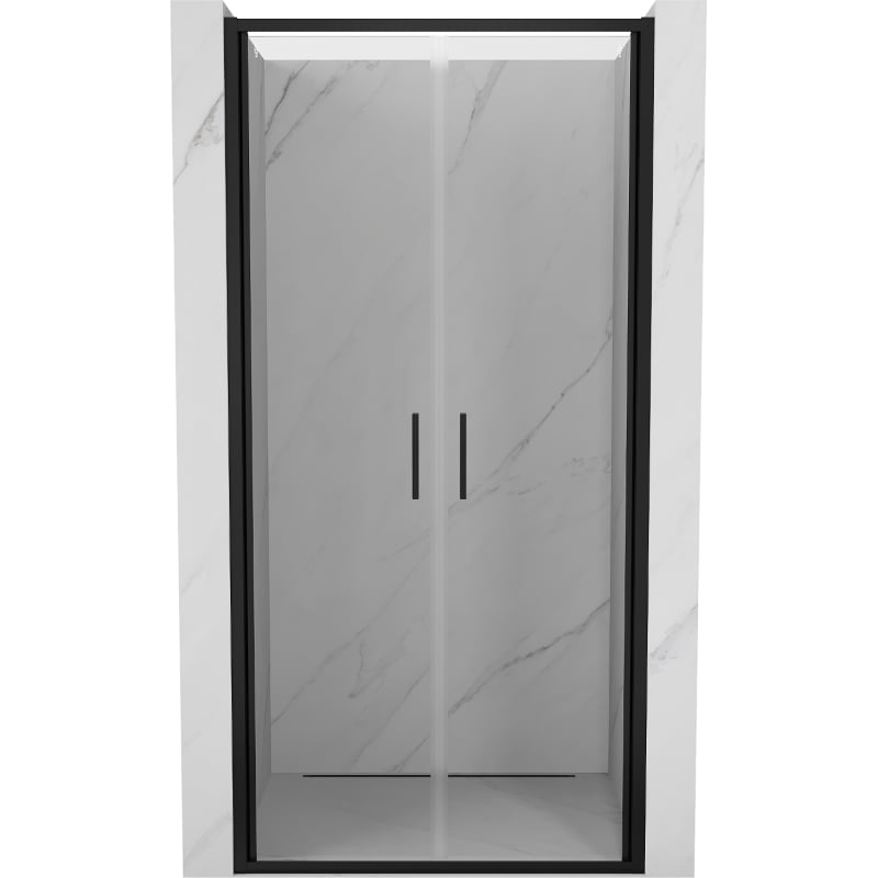 Mexen Exo portes de douche doubles pivotantes 100 cm, transparentes, noires - 814-100-000-70-00