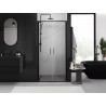 Mexen Exo-B Duo portes de douche pivotantes doubles 100 cm, transparentes, noires - 814-100-000-70-00
