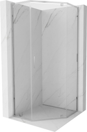 Mexen Exo-R Cabine de douche pentagonale pivotante 80 x 80 cm, transparent, chrome - 812-080-080-01-00