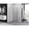 Mexen Exo-R Cabine de douche pentagonale pivotante 80 x 80 cm, transparent, chrome - 812-080-080-01-00