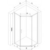 Mexen Exo-R Cabine de douche pentagonale pivotante 80 x 80 cm, transparent, chrome - 812-080-080-01-00