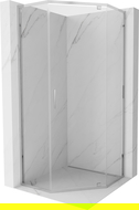 Mexen Exo cabine de douche pentagonale pivotante 100 x 100 cm, transparent, chrome - 812-100-100-01-00